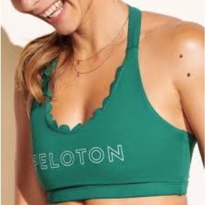 Green scalloped sports bra - peloton